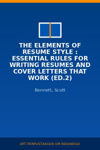 Image of The Elements Of Resume Style : Essential Rules For Writing Resumes And Cover Letters That Work (Ed.2)