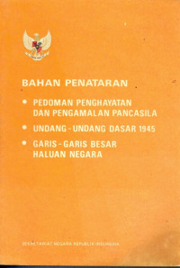 Image of Bahan Penataran:Pedoman Penghayatan dan Pengamalan Pancasila, UUD 1945, GBHN