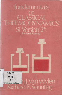 Image of Fundamentals of Classical Thermodynamics SI Version 2e (Revised Printing)