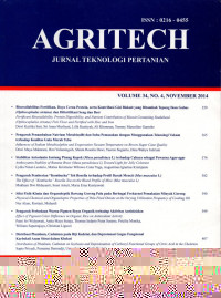 Image of AGRITECH: Jurnal Teknologi Pertanian Vol. 34, No. 1, Februari 2014