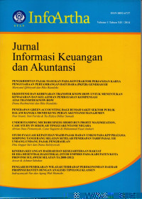 Image of InfoArtha: Jurnal Informasi Keuangan dan Akuntansi Vol.1 Tahun XII/2014