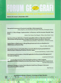 Image of Forum Geografi Vol. 29, No.1, July 2015