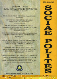 Image of SOCIAE POLITES: Jurnal Ilmiah (Ilmu Sosial Dan Ilmu Politik) Vol. 12, No. 32, April 2011