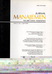 Image of Jurnal Manajemen Teori Dan Terapan Th. 2, No. 1, April, 2009