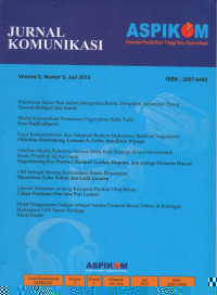 Image of Jurnal: Aspikom (Asosiasi Pendidikan Tinggi Ilmu Komunikasi) Vol. 2, No. 4, Januari 2016