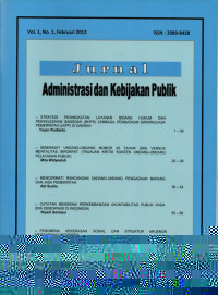 Image of Jurnal Administrasi Dan Kebijakan Publik Vol. 1, No. 1, Februari 2012